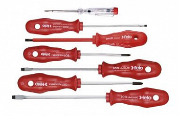Набор отверторк SL/PZ, отвертка SL VDE, отвертка тестер сети, 7 шт FELO 200 972 97