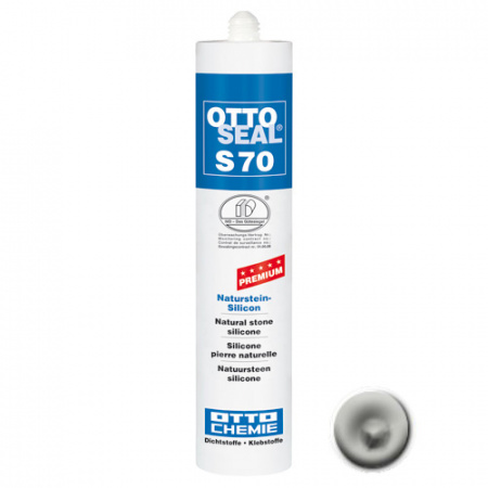 Нейтральный силиконовый герметик для камня и мрамора OTTOSEAL S70 PREMIUM С6111 (матовый серый), 310мл