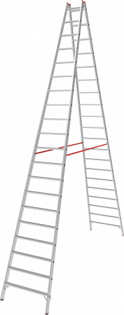 Индустриальная двухсторонняя алюминиевая стремянка с развальцованными ступенями NV5120 артикул 5120220