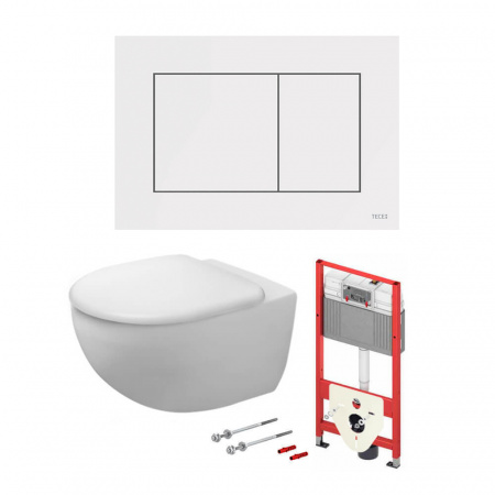 TECE Комплект с панелью смыва TECEnow белая и унитазом Duravit Architec Rimless® Белая матовая 1000105