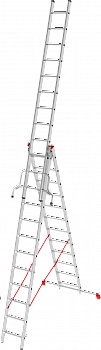 Лестница алюминиевая трехсекционная VIRA NV4230 артикул 4230312
