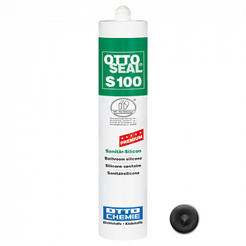 Профессиональный универсальный силиконовый герметик OTTOSEAL S100 PREMIUM С5176 (бархатисто-чёрный), 300мл