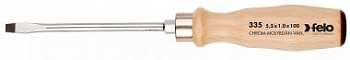 Отвертка с деревянной рукояткой ударная SL 5,5Х1,0 FELO 33505590