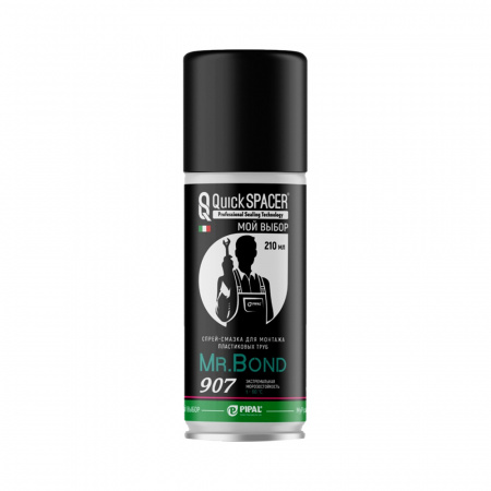 Pipal mrBond  Спрей-смазка для монтажа пластиковых труб ПВХ QuickSPACER® Mr.Bond® 907 210 мл  4090700210