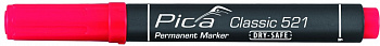 PICA-MARKER 521/40 Маркер строительный DRY-SAFE красный, скошенный наконечник (2-6 мм)