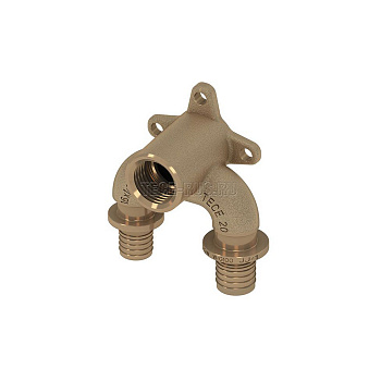 TECE  Тройник угловой редукционный с настенным креплением TECEflex, закругленный, с низким падением давления, бронза/ кремнистая бронза 16 x Rp 1/2" x 20  708606