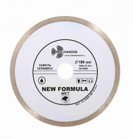 Диск алмазный отрезной 180*25,4 Сплошной W404