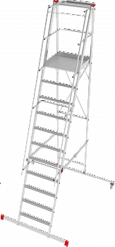 Индустриальная передвижная складная лестница-стремянка с платформой NV 5540 артикул 5540111