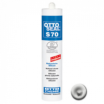 Нейтральный силиконовый герметик для камня и мрамора OTTOSEAL S70 PREMIUM С80 (жемчужно-серый), 310мл