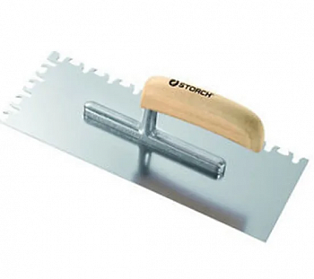 Кельма зубчатая Spezial 10х10 из нержавеющей стали 350х130мм