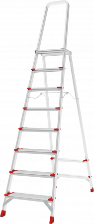 Профессиональная алюминиевая стремянка со ступенями 130 мм и складной площадкой 350×260 мм NV 3137 артикул 3137108