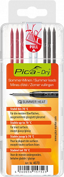 PICA-MARKER 4070/SB К-т грифелей для карандаша Pica - Dry (3 красных, 2 белых, 3 графитовых) в кейсе