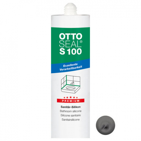 Профессиональный универсальный силиконовый герметик OTTOSEAL S100 PREMIUM C8680 (мат. серый), 300мл