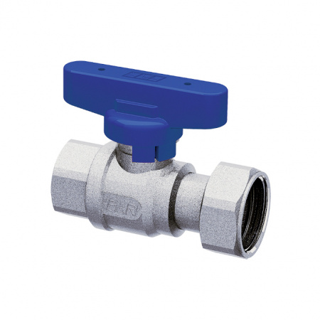 FAR  Кран шаровой хром 3/4' ВР накидная гайка вентиль бабочка синий  FS 3047 3434BC