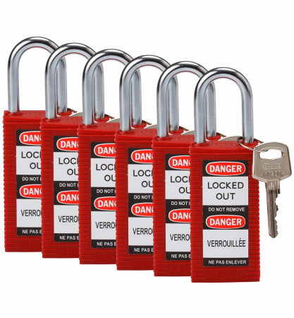 Замки Brady нейлоновые со стальной дужкой и удлиненным корпусом