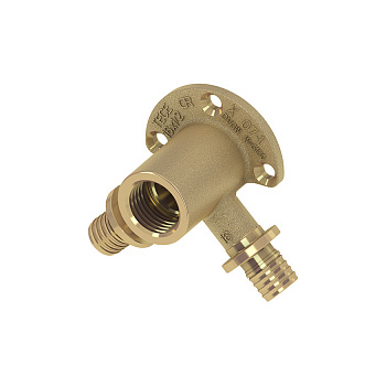 TECE  Тройник угловой с настенным креплением, латунь 16 × 1/2" × 16  768501