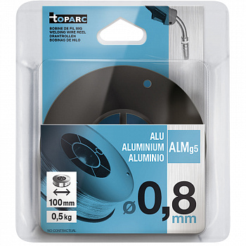086548 Проволока на катушке Ø 100 мм, алюминий (AlMg 5) , Ø 0,8 мм. 0,5 кг