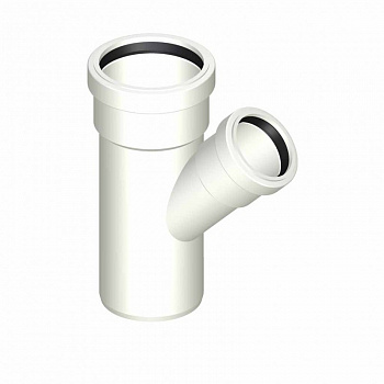 POLO-KAL  Шумопоглощающий тройник канализационный 45° 75/50  02643