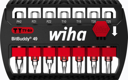 Набор бит Wiha BitBuddy TY 49 мм Phillips, Pozidriv, TORX (T10)