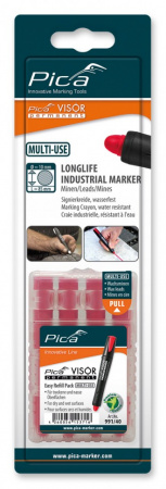 PICA-MARKER 991/40 Сменные картриджи для маркера Pica - Visor permanent (Красный) 4 шт