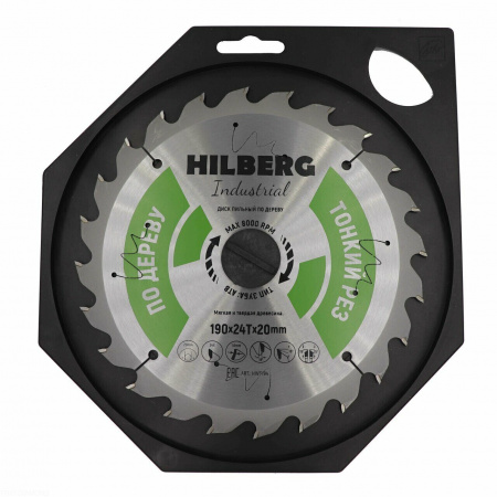 Диск пильный Hilberg Industrial Дерево тонкий рез 190*20*24Т HWT194