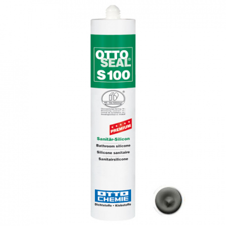 Профессиональный универсальный силиконовый герметик OTTOSEAL S100 PREMIUM С1168 (светлый графит), 300мл
