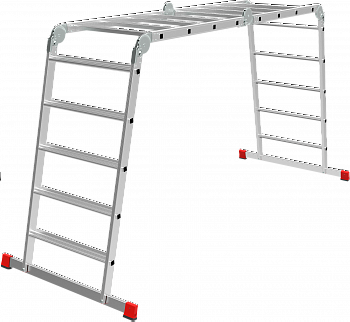 Профессиональная алюминиевая лестница-трансформер с развальцованными ступенями, ширина 650 мм NV3325 артикул 3325245