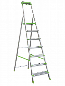 Стремянка алюминиевая со ступенями 130 мм и органайзером NV2118