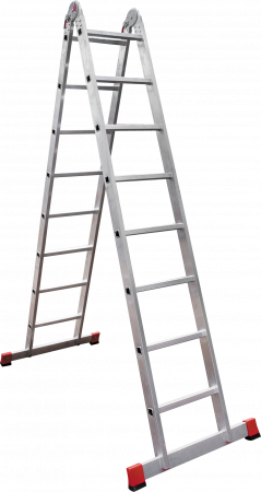 Профессиональная алюминиевая двухсекционная шарнирная лестница NV3310 артикул 3310208