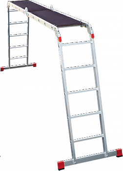 Профессиональная алюминиевая лестница-трансформер с помостом, ширина 400 мм NV3330 артикул 3330405