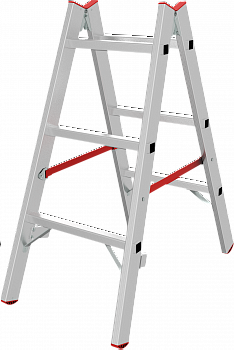 Индустриальная двухсторонняя алюминиевая стремянка с перекладинами NV5123 артикул 5123203