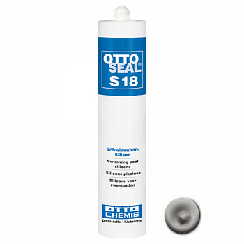 Профессиональный силиконовый герметик для бассейнов OTTOSEAL S18 С77 (шелково-серый), 310мл