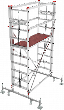 Профессиональная телескопическая тросовая вышка-тура с рабочей высотой до 5,9 м NV3480