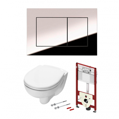 TECE  Комплект с панелью смыва ТЕСЕnow и унитазом TECE V04 54 см панель смыва хром глянцевый  9400012.WC1