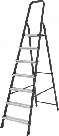 Стремянка стальная с алюминиевыми ступенями NV2130 артикул 2130107