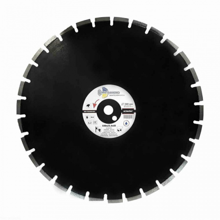 Диск алмазный отрезной 500*25,4*12 Асфальт Серебряная пайка GA776