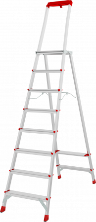 Профессиональная анодированная стремянка с площадкой 350×260 мм и органайзером NV 3135А артикул 3135108A