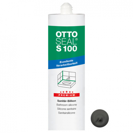 Профессиональный универсальный силиконовый герметик OTTOSEAL S100 PREMIUM C8683 (мат. антрацит), 300мл