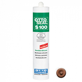 Профессиональный универсальный силиконовый герметик OTTOSEAL S100 PREMIUM С1167 (табачно-коричневый), 300мл