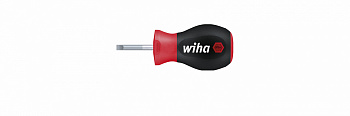 Отвертка Wiha SoftFinish Stubby Шлиц с коротким круглым жалом