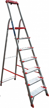 Профессиональная алюминиевая стремянка со ступенями 130 мм и органайзером NV 3118 артикул 3118107