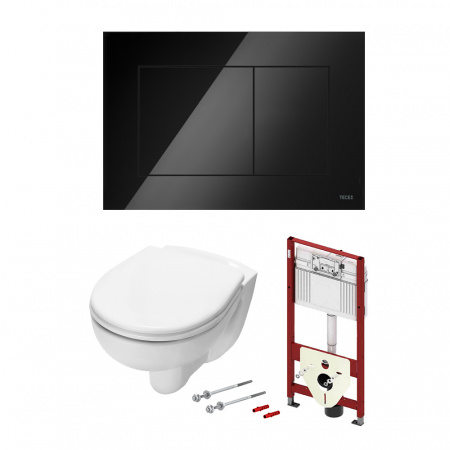 TECE  Комплект с панелью смыва ТЕСЕnow и унитазом TECE V04 54 см панель смыва черная глянцевая  K400403.WC1