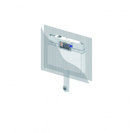 TECE  Застенный смывной бачок для установки с напольным унитазом, глубина 8 см  9370007