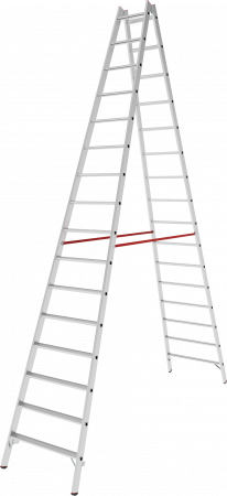Индустриальная двухсторонняя алюминиевая стремянка с развальцованными ступенями NV5120 артикул 5120216