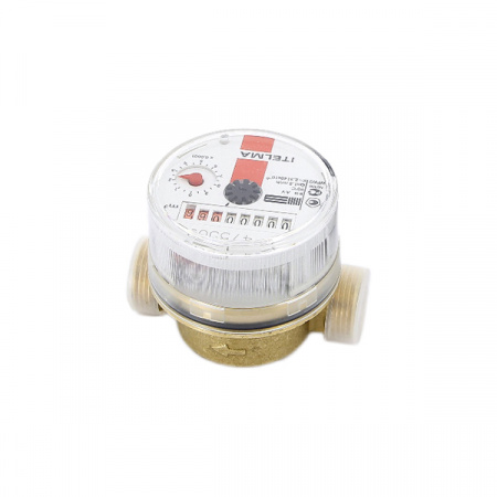 Itelma  Счетчик воды Ду 15 ITELMA c импульсным выходом ГЕРКОН подключение Н 3/4" L=80 для горячей воды  WFW24.D080