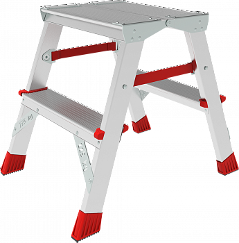 Профессиональная двухсторонняя алюминиевая стремянка с площадкой 350×260 мм NV3121 артикул 3121202