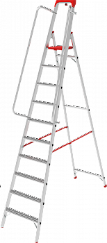 Индустриальная алюминиевая стремянка с развальцованными ступенями и органайзером NV5115 артикул 5115110