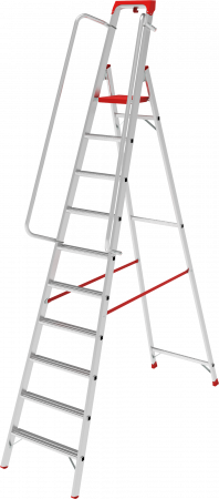 Индустриальная алюминиевая стремянка с развальцованными ступенями и органайзером NV5115 артикул 5115110