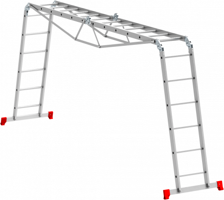 Лестница-трансформер алюминиевая усиленная с фермой, ширина 400 мм NV2321