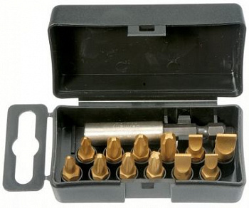 Набор бит SL/PZ/PH TiN с держателем бит в кейсе, 13 шт Felo 02091716